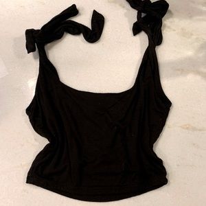 SOLD! Women’s Publik Black Cropped Tank Top With Ties in Size Small